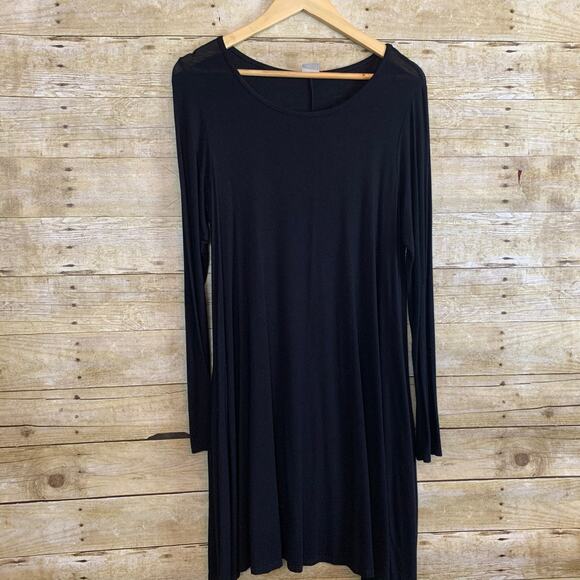 HerShe Long Sleeve Swing Dress w/ pockets Womens Medium Black Dress Whimsigoth - Picture 1 of 3